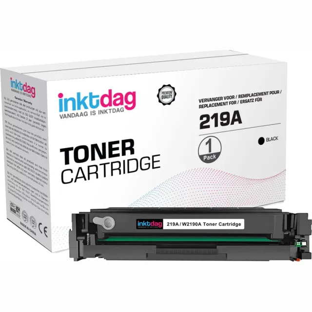 inktdag Compatibele HP 219A Zwart / 219X Zwart Toner Cartridge – Vervanging voor HP 219 Zwart Toner – Hoge Capaciteit – Geschikt voor HP Color Laserjet Pro MFP 3302fdwg 3302sdwg 3302fdng 3302fdw 3302sdw 3202fdn 3202dw 3302dn Zwart-W2190A-1300 pages