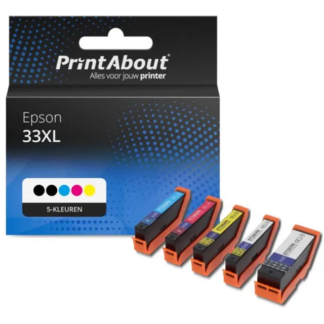 PrintAbout Inktcartridge / Alternatief voor de Epson T3357 / 5 Kleruen 5-kleuren