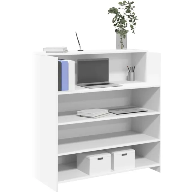 vidaXL Receptiebalie wit 100x50x103,5 cm bewerkt hout