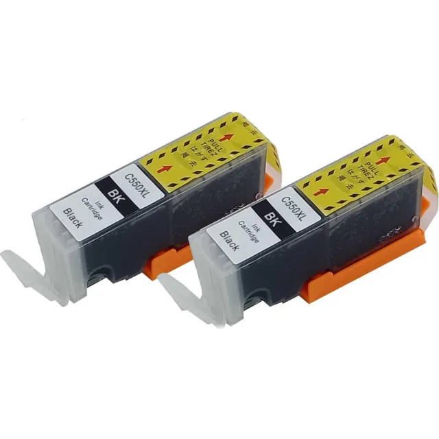 KATRIZ huismerk inkt voor|Canon PGI-550PGBK XL |26ml | ( 2stuks) - Met chip Zwart