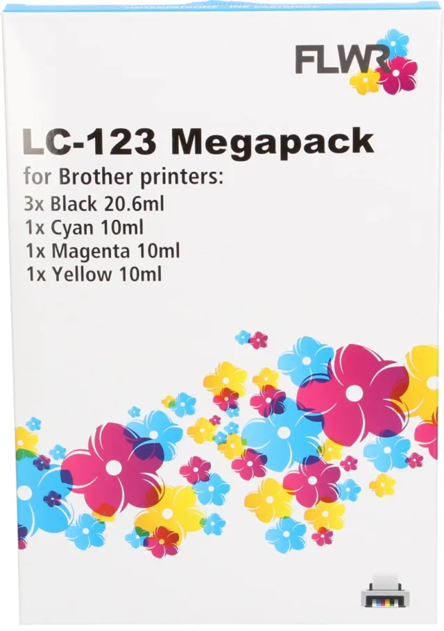 FLWR Cartridges / Brother LC-123 Megapack / / Geschikt voor Brother Zwart en Kleur