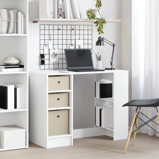vidaXL Bureau Wit 100 x 40 x 75 cm Bewerkt hout, foto 2