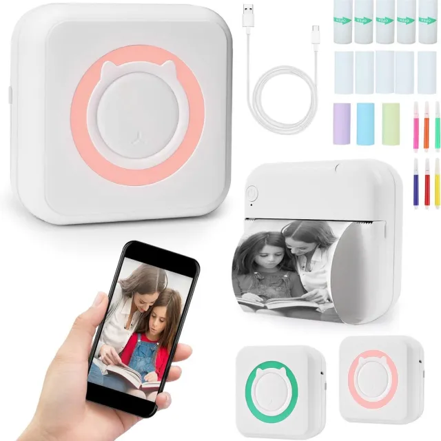 ShopHaven Thermische Draagbare Smartphone Fotoprinter - Direct Afdrukken - Compact en Draadloos - Bluetooth Connectiviteit - Voor On-the-Go Herinneringen Wit