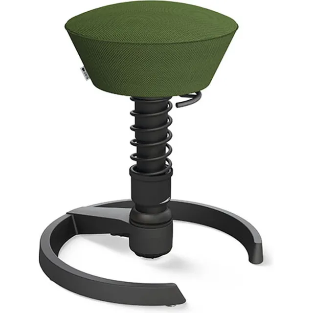 AERIS SWOPPER ergonomische bureaukruk - zwart onderstel - groene zitting - gliders - mesh - standaard