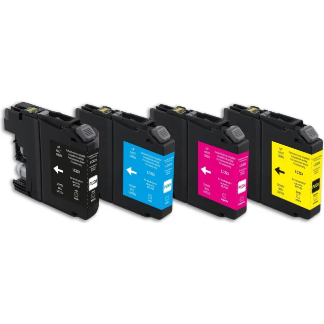 Nextsupplies Multipack Brother LC223 (Black, Cyan, Magenta, Yellow). Originele inkt-cartridges, circulair.