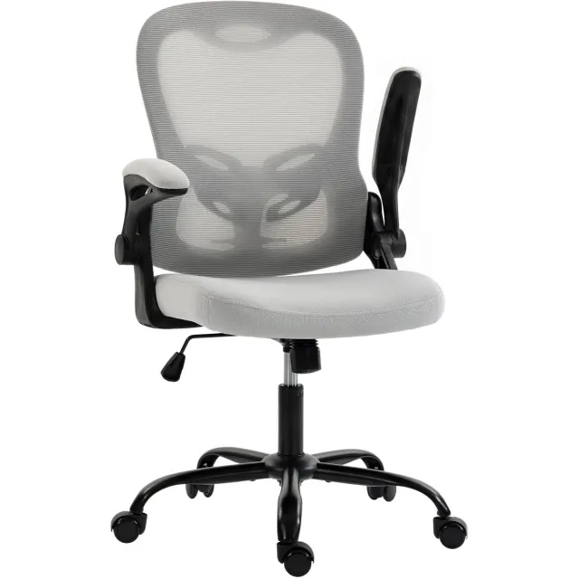 Homcom Bureaustoel - Mesh (100% polyester) - 62 x 58 x 110,5 cm - Lichtgrijs