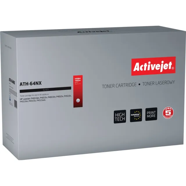 ActiveJet ATH-64NX toner voor HP printer; HP 64X CC364X vervanging; Opperste; 24000 pagina's; zwart.
