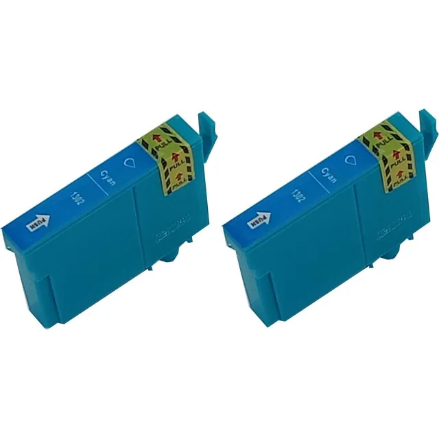 KATRIZ huismerk ink Epson T1302 Cyaan| voor Epson Stylus SX525WD/SX620FW/SX535WD/BX525WD/BX625FWD/BX635FWD/BX935FWD/WorkForce WF-7015/7515/7525 | 2 stuks