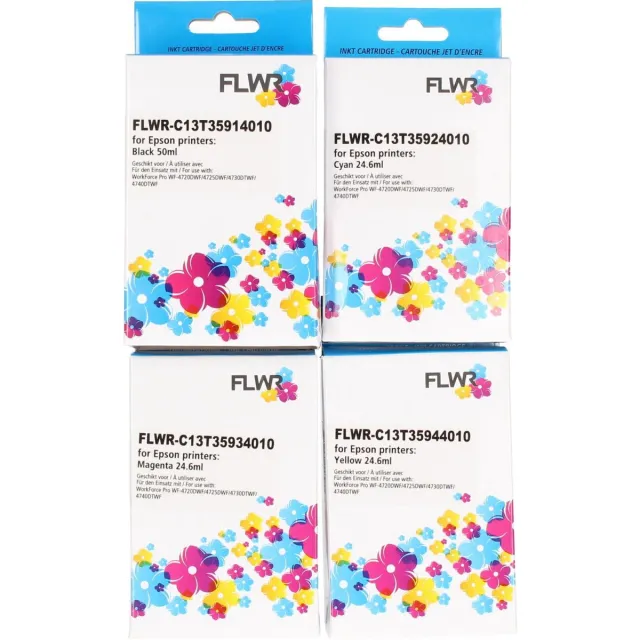FLWR Inktcartridge / 35XL / Zwart en kleur - Geschikt voor Epson