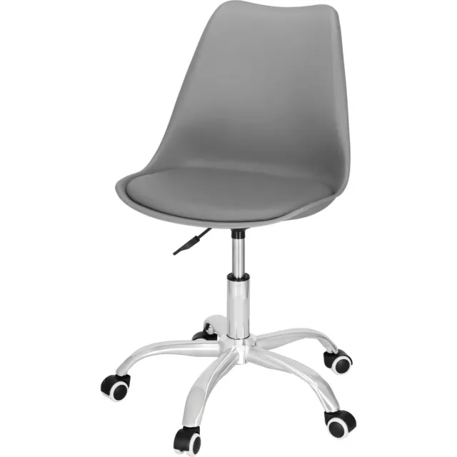 springos Bureaustoel - Draaibaar - Metalen Onderstel - Kunststof - Grijs - 150 kg