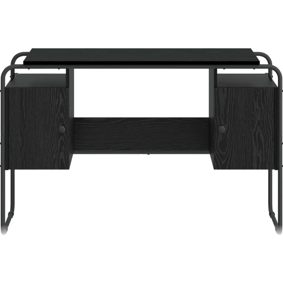 vidaXL Bureau met opbergruimte Zwart eiken 120 x 50.5 x 75.5 cm, foto 4