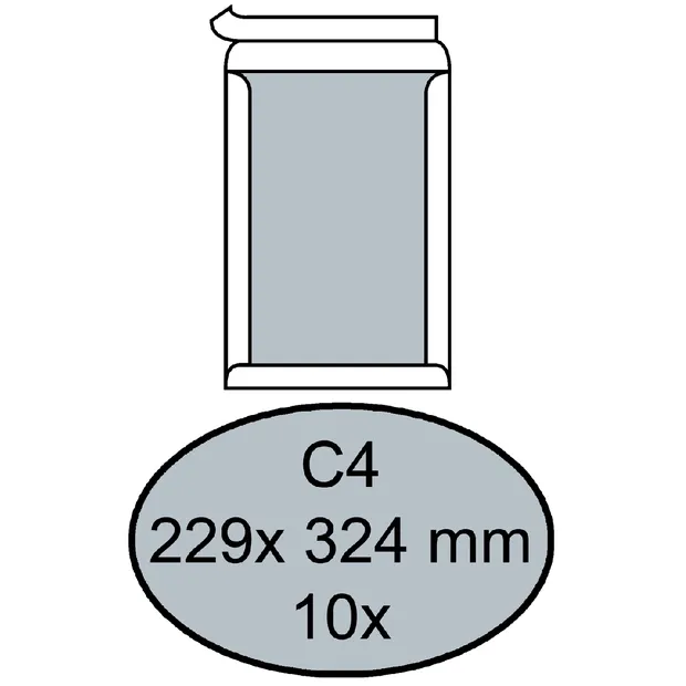 Quantore Envelop Quantore bordrug C4 229x324mm zelfklevend wit 10 stuks