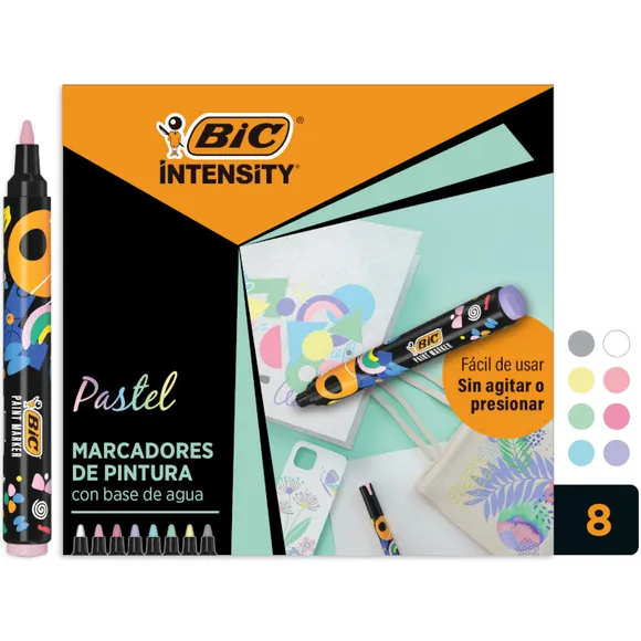 Paintmarker Bic Intensity pastel assorti 8 stuks