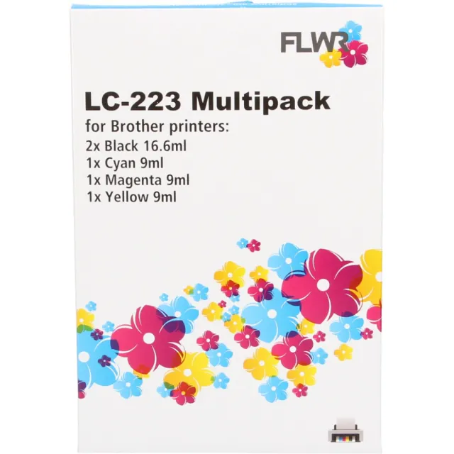 Huismerk Brother FLWR - Cartridges / Brother LC-223 Multipack / zwart en kleur / Geschikt voor Brother