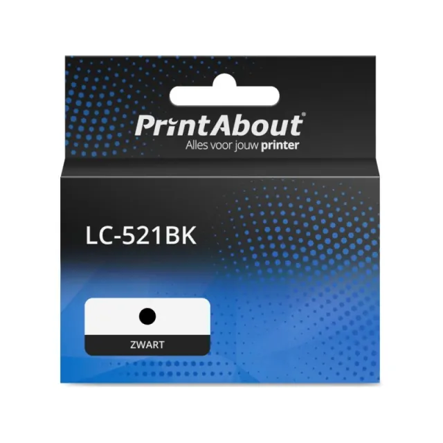 PrintAbout huismerk Inktcartridge LC-521BK Zwart Geschikt voor Brother