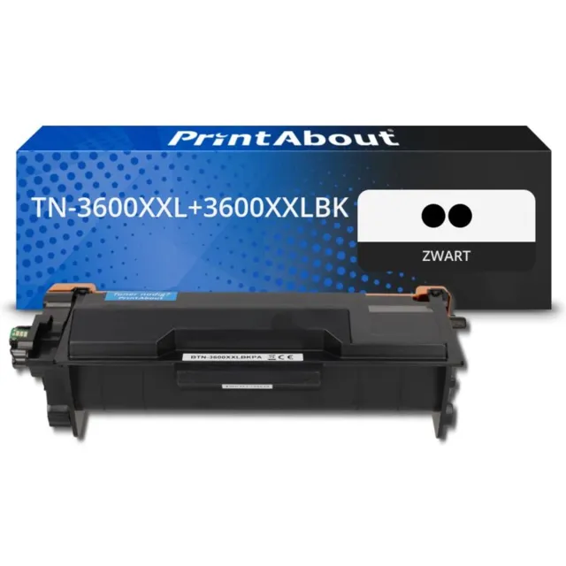 PrintAbout huismerk Toner TN-3600XXL+3600XXLBK Zwart Multipack Extra hoge capaciteit geschikt voor Brother