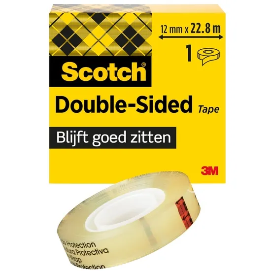 Scotch Plakband Scotch 665 12mmx22.8m dubbelzijdig