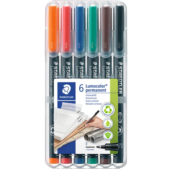 Staedtler Viltstift Staedtler Lumocolor 318 permanent F set à 6 stuks assorti