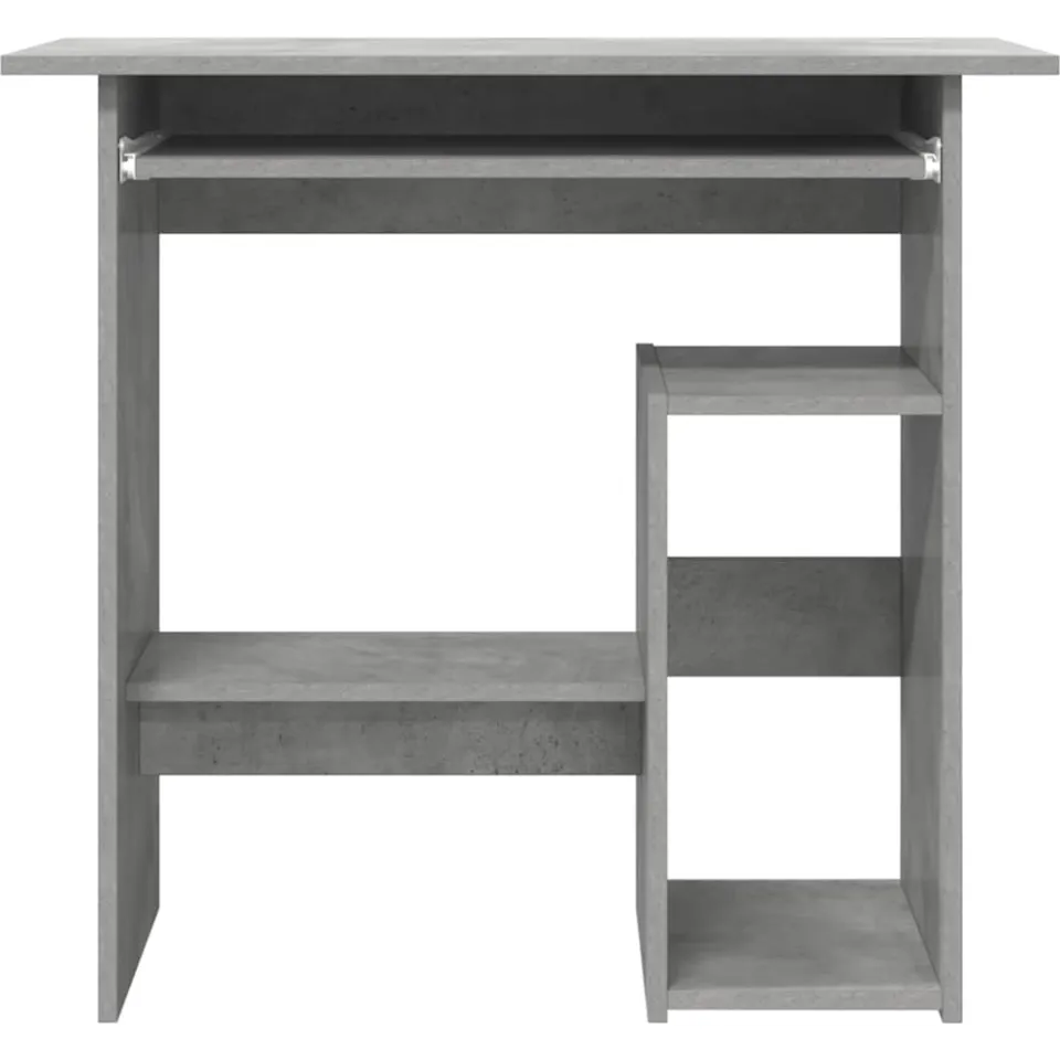 vidaXL Bureau 80x45x74 cm bewerkt hout betongrijs grijs, foto 4