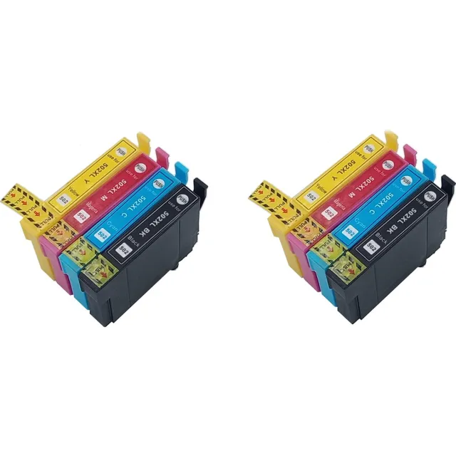 KATRIZ huismerk inkt voor|Epson 2 Set van T502XL Zwart, Cyaan, Magenta, Geel | (8 stuks) -Epson Expression Home XP-5105 XP-5100 Workforce WF-2860DWF WF-2865DWF XP5105 WF-2860|Epson 502XL,Epson502XL