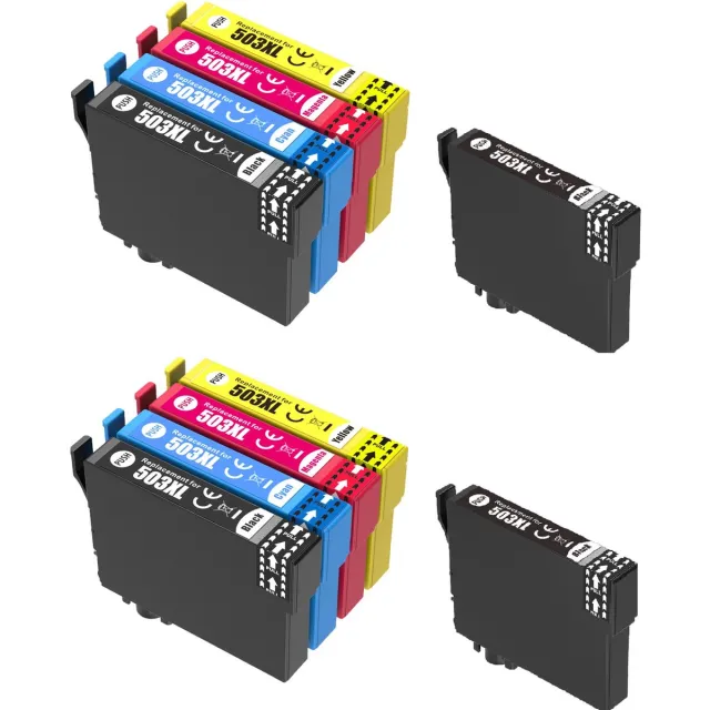 Ipexnl 10 box multipack 503xl inktcartridges geschikt voor Epson Expression Home XP5200, XP5205, WorkForce WF2960DWF, WF2965DWF Zwart