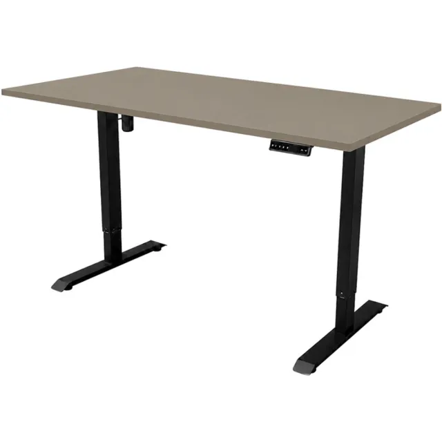 Sedero Elektrisch verstelbaar bureau - 180x80 cm - Single motor - Zwart / Taupe