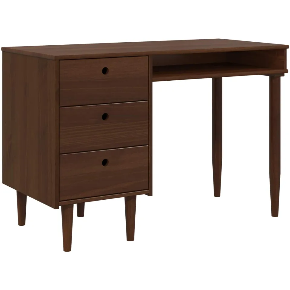 vidaXL Bureau BILBAO Donkerkaramel 114 x 53 x 75 cm bruin, foto 3