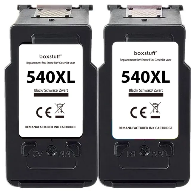 Boxstuff Inkt geschikt voor Canon PG-540 XL - (5222B012) - Inkt Cartridge 2-pack voor Canon Pixma MG2100 / MG2150 / MG2200 / MG3150 / MG3200 / MG4150 / MG4200 / MX395 / MX435 / MX475 / MX525 - Pack Zwart Multipack Zwart
