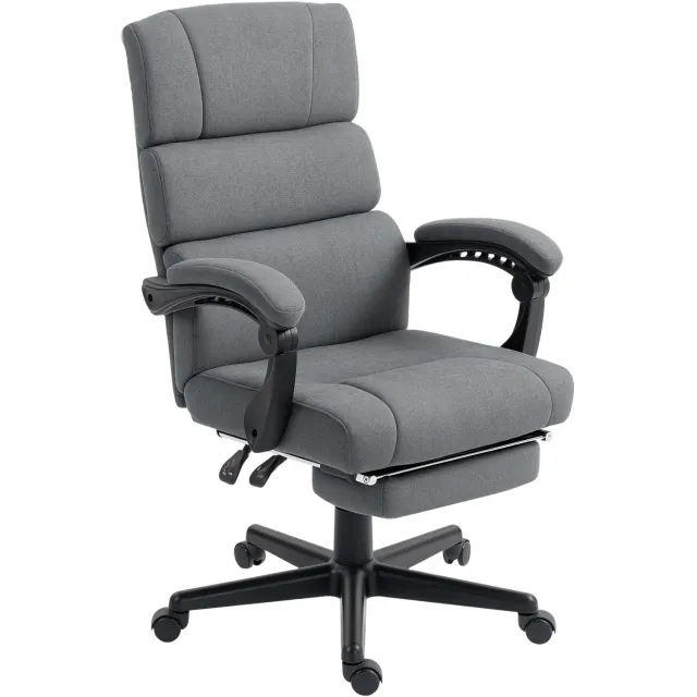 Homona Bureaustoel met voetsteun - 135° verstelbaar - Met 360° wielen - 68,5 x 56 x 105-115 cm - Donkergrijs