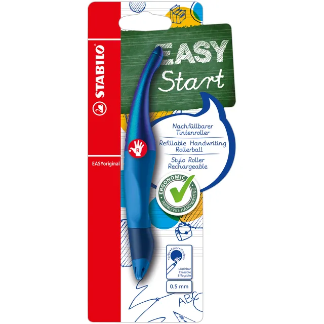 Stabilo Rollerpen STABILO Easyoriginal rechtshandig hologr ed M blauw blister