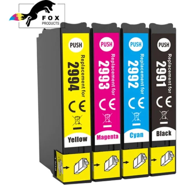 FoxProducts 29XL 29 T29 - 4stuks multipack T2991, T2992, T2993, T2994, T2996 inktcartridges geschikt voor Epson, XP-235 XP-245 XP-247 XP-332 XP-335 XP-342 XP-345 XP-432 XP-435 XP-442 XP-445 XP-255 XP-257 XP-352 XP-355 XP-452 XP-455 Cyan, Magenta, Yellow, Black