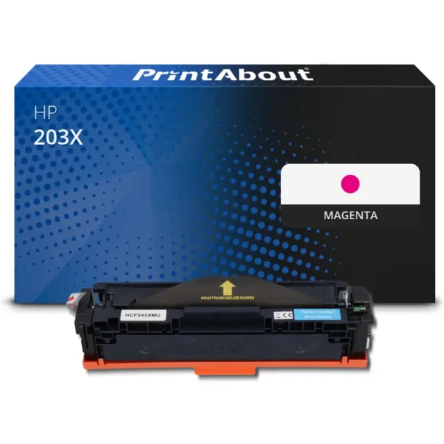 PrintAbout huismerk Toner 203X (CF543X) Magenta Hoge capaciteit Geschikt voor HP
