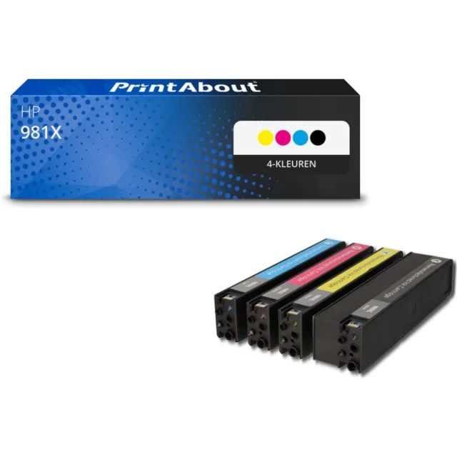 PrintAbout Huismerk HP 981X (L0R09/10/11/12A) Inktcartridge 4-kleuren Voordeelbundel Hoge capaciteit