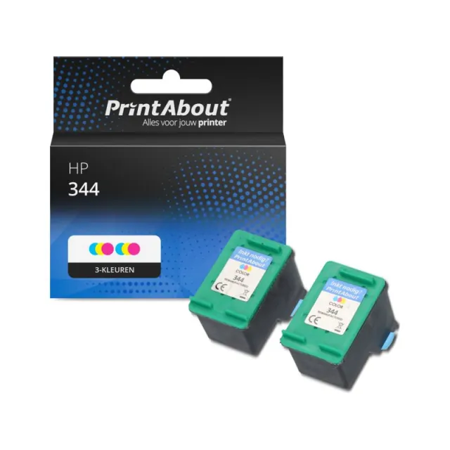 PrintAbout huismerk Inktcartridge 344 (C9363EE) 3-kleuren Multipack Geschikt voor HP