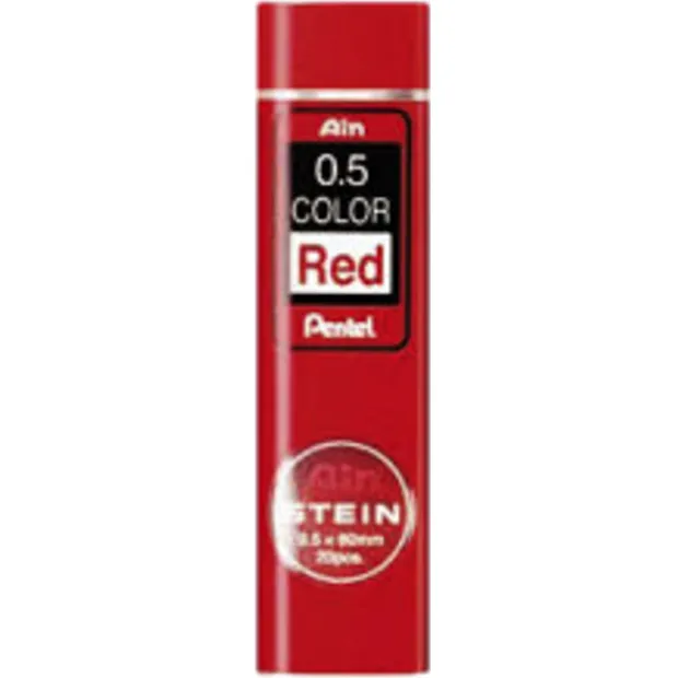 Pentel Potloodstift Pentel Ain Stein HB 0.5mm rood koker à 20 stuks