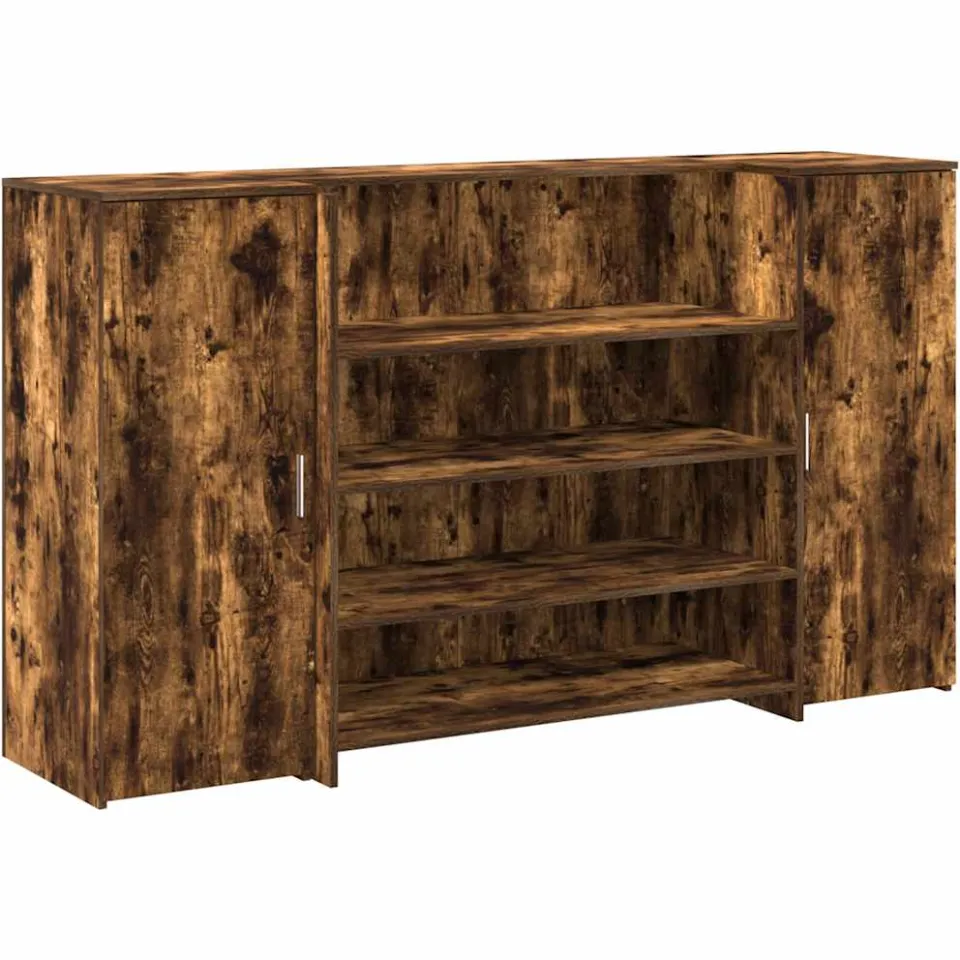 vidaXL Receptiebalie 180x50x103,5 cm bewerkt hout gerookt eikenkleurig, foto 3