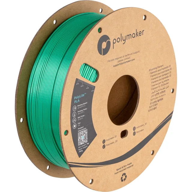 Polymaker PolyLite PLA Filament Silk Green 1,75mm 1KG Groen