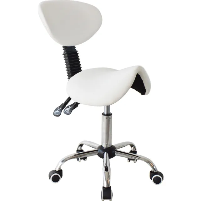 VDD Zadelkruk ergonomisch - kapperskruk - tabouret - hoogte verstelbaar Wit