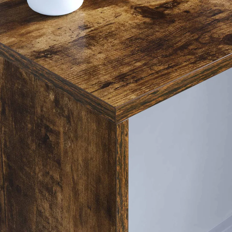 vidaXL Wandbureau Gerookt eiken 100 x 45 x 30 cm Bewerkt hout, foto 4