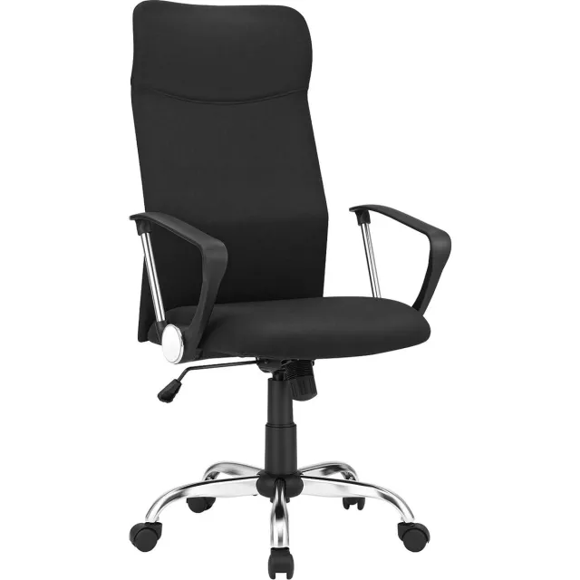 FurnStar Bureaustoel - Ergonomische vergaderstoel - Draaibare zitting - Gevoerde zitting - In hoogte verstelbaar en kantelbaar - Draagvermogen 120 kg - Zwart