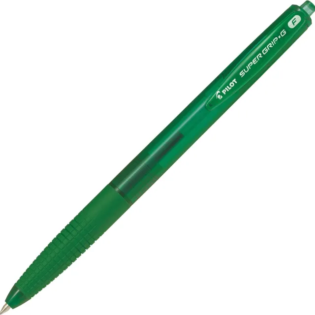 Pilot Super Grip G Groen Intrekbare balpen met klembevestiging Fijn 12 stuk(s)