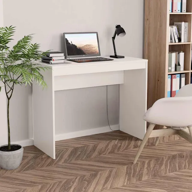 vidaXL Bureau 90x40x72 cm bewerkt hout wit, foto 2