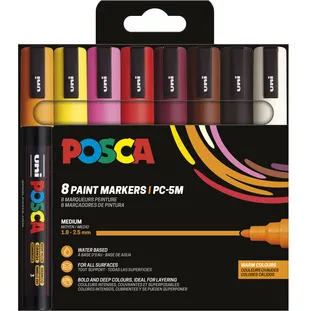 Posca Paintmarker Uni POSCA PC5M medium warm assorti set à 8 stuks