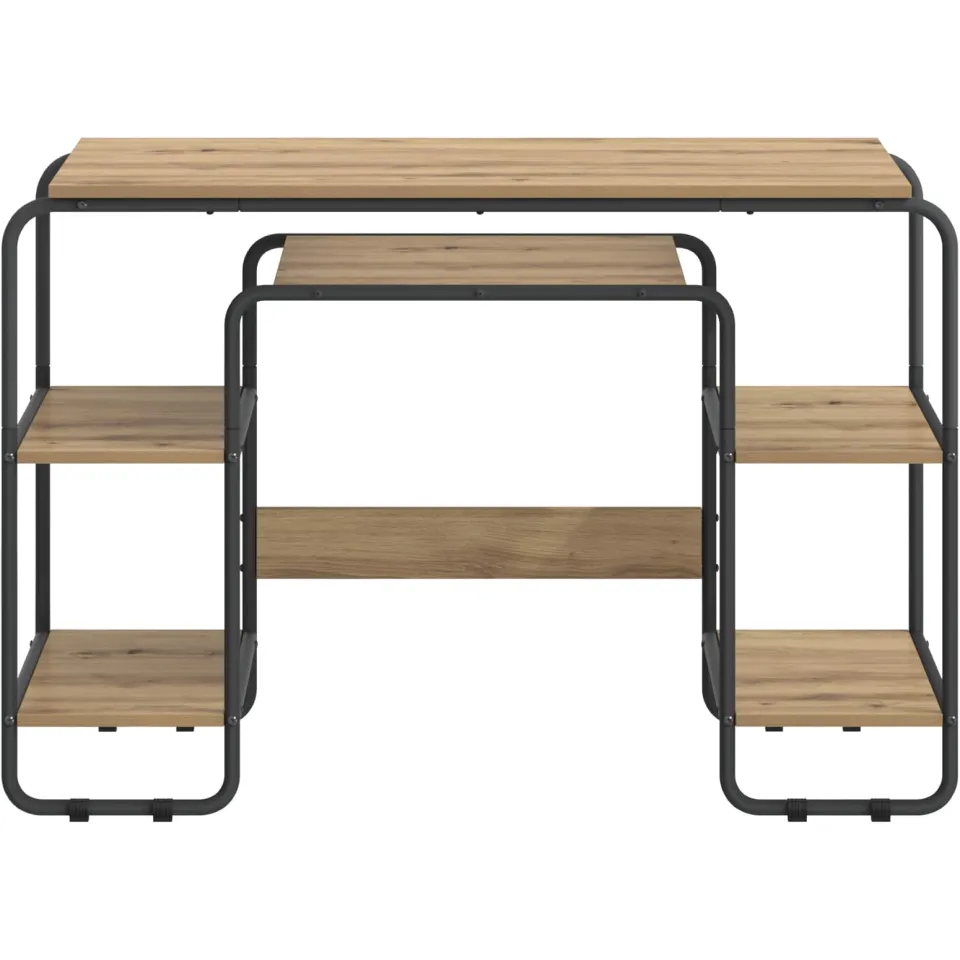 vidaXL Bureau met opbergruimte Artisanaal eiken 113.5 x 52 x 75.5 cm Bruin