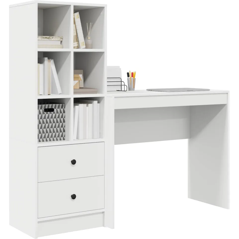 vidaXL Bureau Wit 135,5 x 40 x 127 cm 2 st