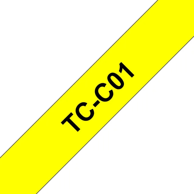 Brother TC-C01 - 12mm - black on yellow for PT-8E / PT-2000 / PT-3000 / PT-5000 Zwart