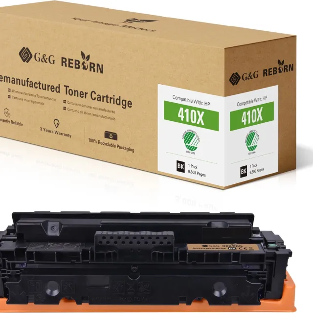G&G REBORN 410X gereviseerde Tonercartridge Geschikt voor HP 410X CF410X zwart