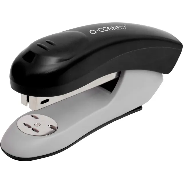 Q-CONNECT nietmachine, kunststof, half strip, 20 blad, zwart