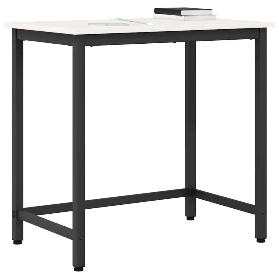 vidaXL Tafel Wit 80 x 50 x 77 cm Engineered hout en staal