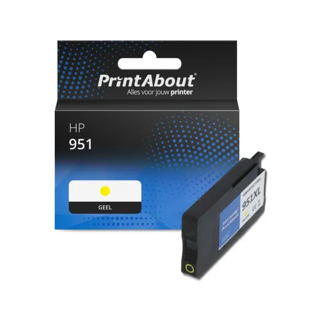 PrintAbout huismerk Inktcartridge 951 (CN052AE) Geel Geschikt voor HP